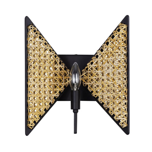Varaluz Machina 1 Light Sconce Matte Blac Sulihiya Model: 379W01MBS