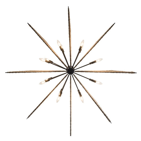 Varaluz Machina 16 Light Chandelier Matte Blac Sulihiya in Matte Black/Sulihiya Finish Model: 379C16MBS