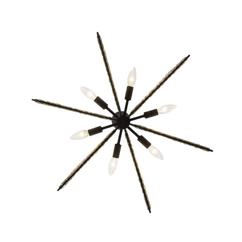 Varaluz Machina 6 Light Chandelier Matte Blac Model: 379C06MBS