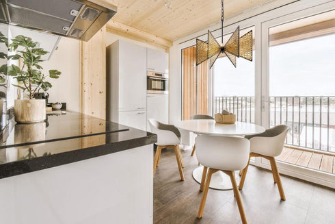 Varaluz Machina 6 Light Chandelier Matte Blac Model: 379C06MBS