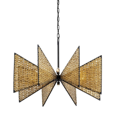 Varaluz Machina 8 Light Chandelier Matte Blac Model: 379C08MBS