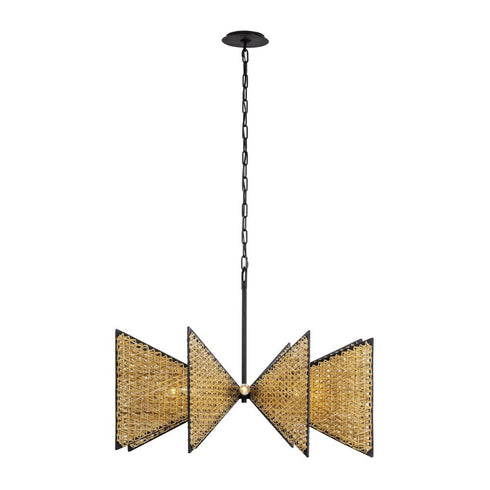 Varaluz Machina 8 Light Chandelier Matte Blac Model: 379C08MBS