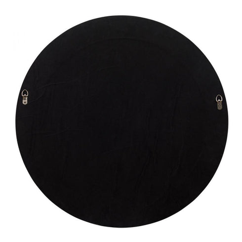 Varaluz Macie 30 in Round Wood and Metal Mirror in Farmhouse Steel Finish Model: 4DMI0120