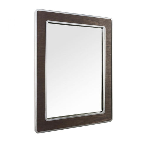Varaluz Macie Rectangular Wood and Metal Mirror in Farmhouse Steel Finish Model: 4DMI0119