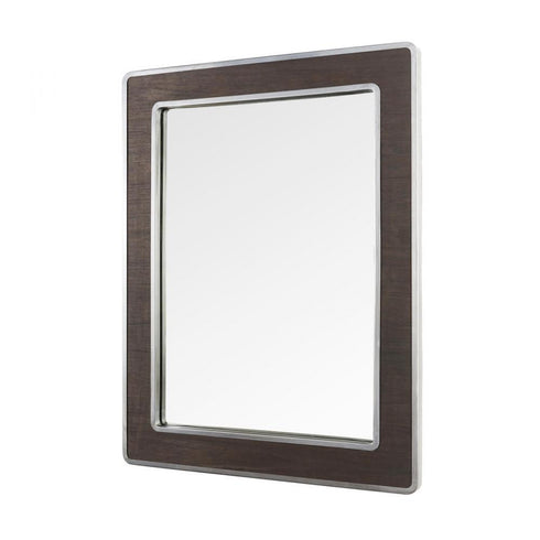 Varaluz Macie Rectangular Wood and Metal Mirror in Farmhouse Steel Finish Model: 4DMI0119