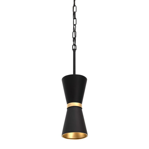 Varaluz Mad Hatter 1 Light Mini Pendant Matte Blac Model: 390M01MBFG
