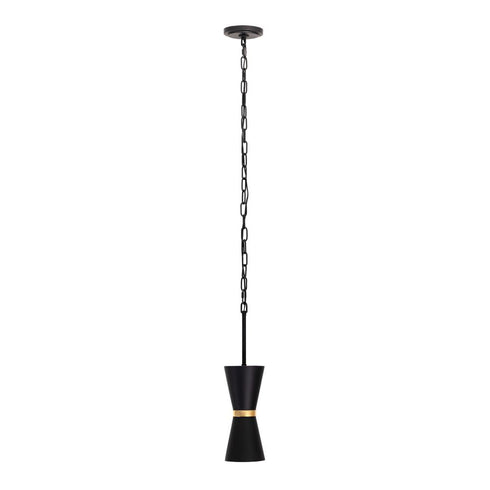 Varaluz Mad Hatter 1 Light Mini Pendant Matte Blac Model: 390M01MBFG