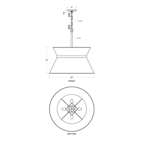 Varaluz Mad Hatter 4 Light Pendant Matte Blac Model: 390P04MBFG
