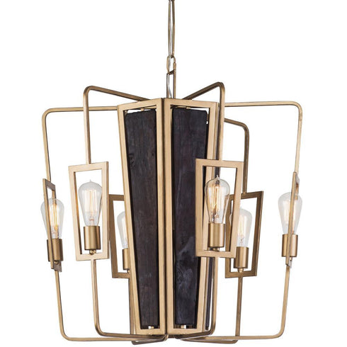 Varaluz Madeira 6 Light Chandelier in Rustic Gold Model: 294C06RG