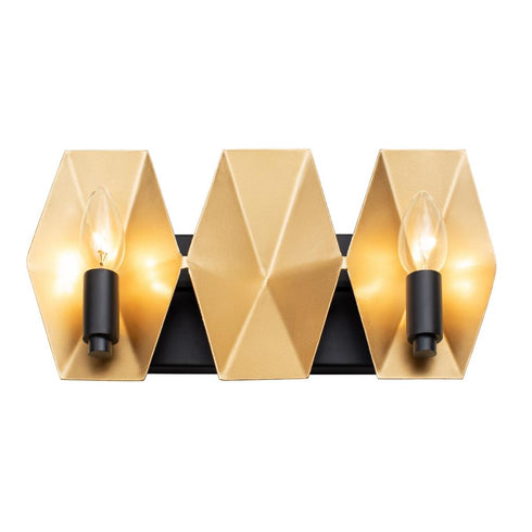 Varaluz Malone 2 Light Bath Matte Blac French Gold Model: 361B02MBFG