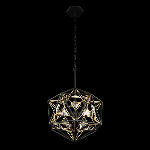 Varaluz Marcia 3 Light Orb Pendant Matte Blac Model: 353P03MBFG