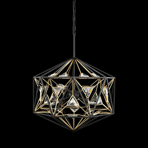Varaluz Marcia 8 Light Orb Pendant Matte Blac Model: 353P08MBFG