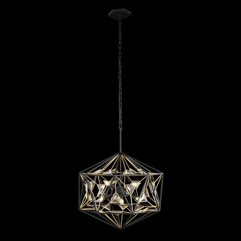 Varaluz Marcia 8 Light Orb Pendant Matte Blac Model: 353P08MBFG