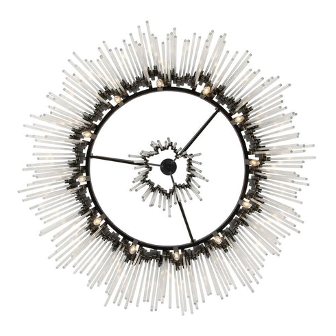 Varaluz Matrix 12 Light Pendant Matte Blac French Model: 309P12MBFG