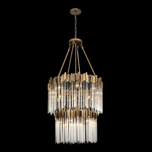 Varaluz Matrix 14 Light 2 Tier Chandelier Havana Model: 309C14HG