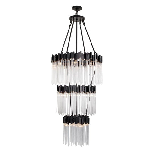 Varaluz Matrix 18 Light 3 Tier Chandelier Matte Model: 309C19MBFG