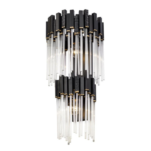 Varaluz Matrix 2 Light 2 Tier Sconce Matte Blac Model: 309W02LMBFG