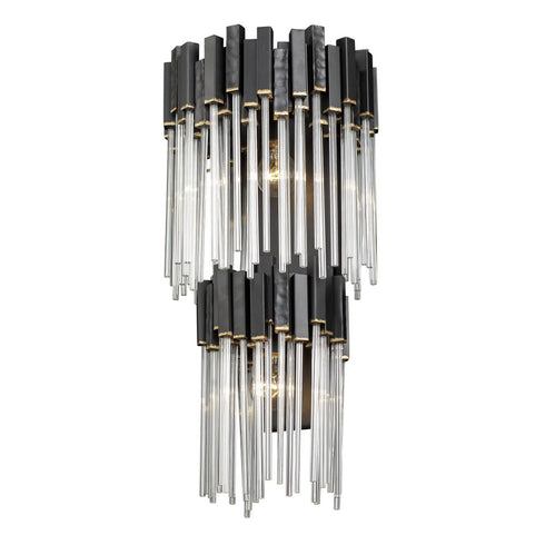 Varaluz Matrix 2 Light 2 Tier Sconce Matte Blac Model: 309W02LMBFG