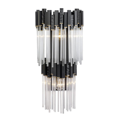 Varaluz Matrix 2 Light 2 Tier Sconce Matte Blac Model: 309W02LMBFG
