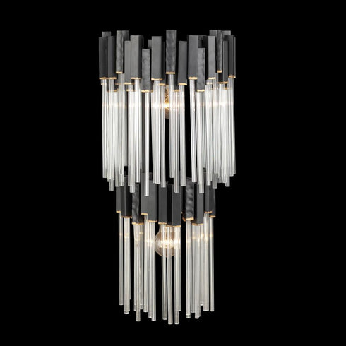 Varaluz Matrix 2 Light 2 Tier Sconce Matte Blac Model: 309W02LMBFG