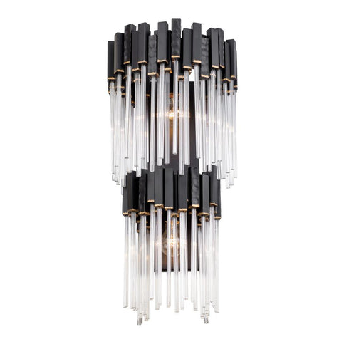 Varaluz Matrix 2 Light 2 Tier Sconce Matte Blac Model: 309W02LMBFG