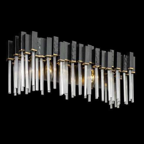 Varaluz Matrix 2 Light Bath Matte Blac French Gold Model: 309B02MBFG