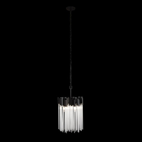 Varaluz Matrix 3 Light Pendant Matte Blac French Model: 309P03MBFG