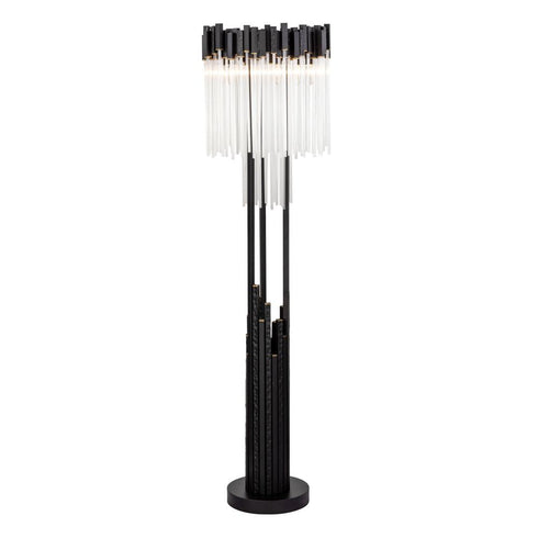 Varaluz Matrix 6 Light Floor Lamp Matte Blac French Model: 309L06MBFG