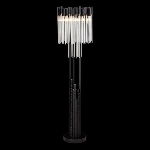 Varaluz Matrix 6 Light Floor Lamp Matte Blac French Model: 309L06MBFG