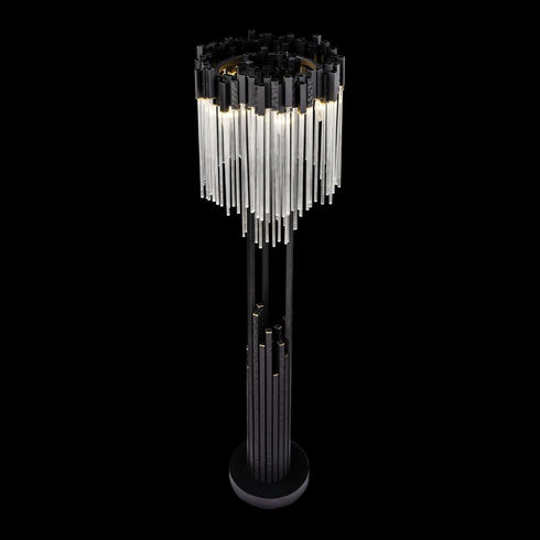 Varaluz Matrix 6 Light Floor Lamp Matte Blac French Model: 309L06MBFG