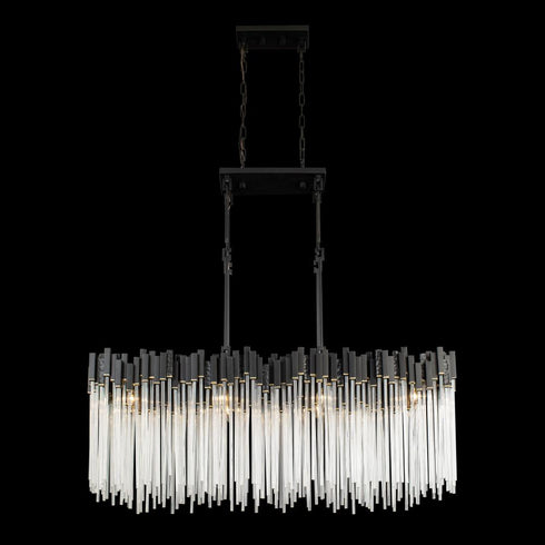 Varaluz Matrix 8 Light Linear Pendant Matte Blac Model: 309N08MBFG