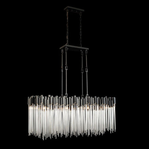 Varaluz Matrix 8 Light Linear Pendant Matte Blac Model: 309N08MBFG