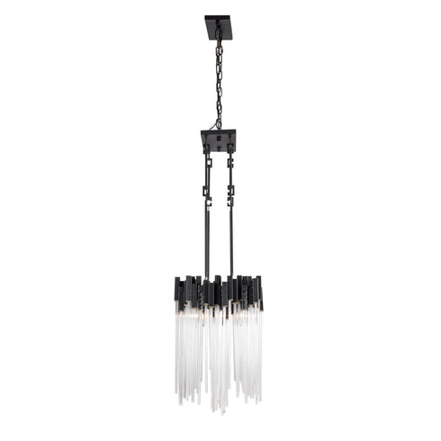 Varaluz Matrix 8 Light Linear Pendant Matte Blac Model: 309N08MBFG
