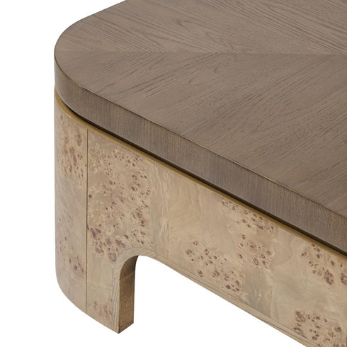 Varaluz McKinney Coffee Table Mushroom Oa Mappa Burl in Mushroom Oak/Mappa Burl Finish Model: 514TA44A