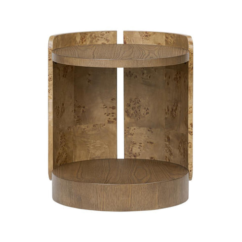 Varaluz McKinney Side Table Mushroom Oa Mappa Burl in Mushroom Oak/Mappa Burl Finish Model: 514TE20A
