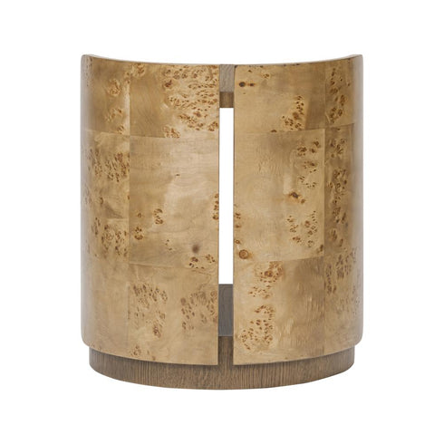 Varaluz McKinney Side Table Mushroom Oa Mappa Burl in Mushroom Oak/Mappa Burl Finish Model: 514TE20A