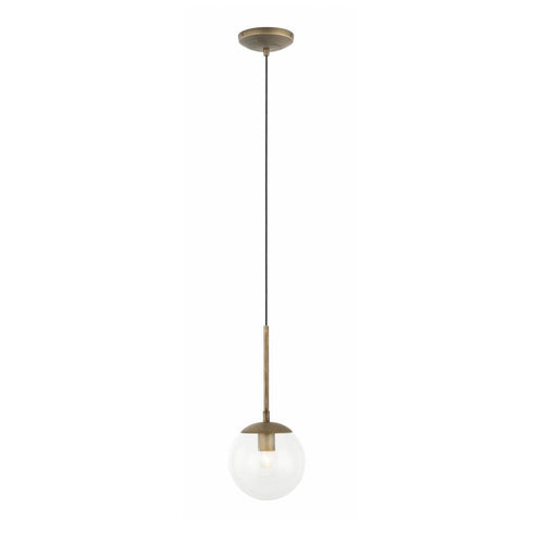 Varaluz Mid-Century Mid Century 1 Light Mini Pendant in Antique Brass Model: 612740