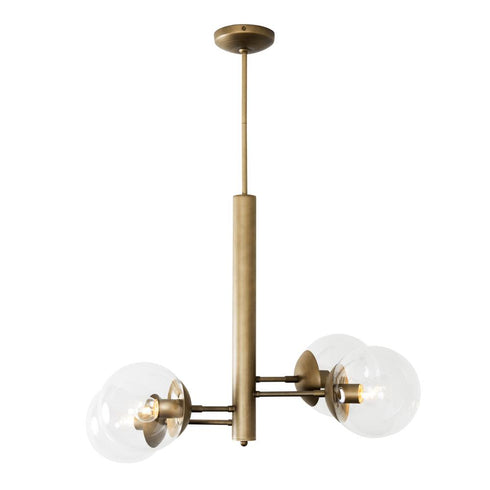Varaluz Mid-Century Mid Century 4 Light Chandelier in Antique Brass Finish Model: 612700