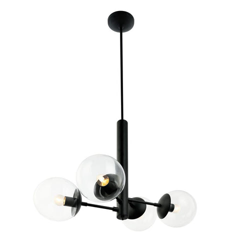 Varaluz Mid-Century Mid Century 4 Light Chandelier in Black Model: 373C04BL