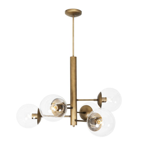 Varaluz Mid-Century Mid Century 6 Light Chandelier in Antique Brass Finish Model: 612720