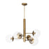 Varaluz Mid-Century Mid Century 6 Light Chandelier in Antique Brass Finish Model: 612720