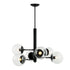 Varaluz Mid-Century Mid Century 6 Light Chandelier in Black Model: 373C06BL