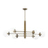 Varaluz Mid-Century Mid Century 6 Light Linear Pendant in Antique Brass Model: 612750