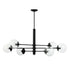 Varaluz Mid-Century Mid Century 6 Light Linear Pendant in Black Model: 373N06BL
