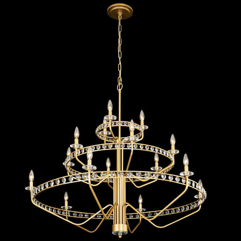 Varaluz Monroe 15 Light 3 Tier Chandelier Antique Model: 363C15AG