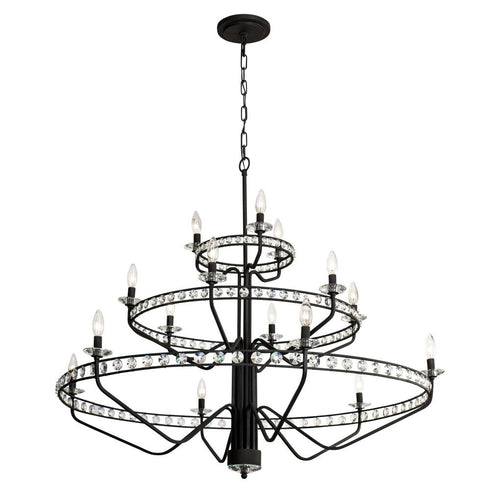 Varaluz Monroe 15 Light 3 Tier Chandelier Carbon Model: 363C15CB