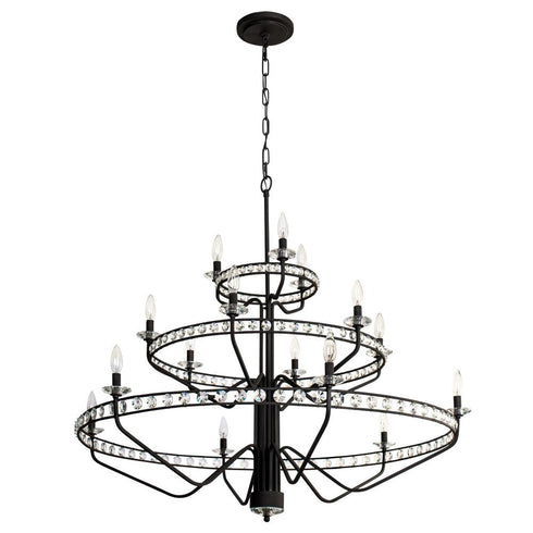 Varaluz Monroe 15 Light 3 Tier Chandelier Carbon Model: 363C15CB
