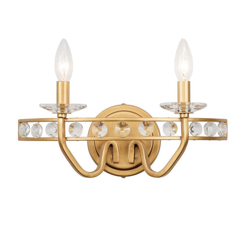 Varaluz Monroe 2 Light Crystal Bath Antique Gold Model: 363B02AG