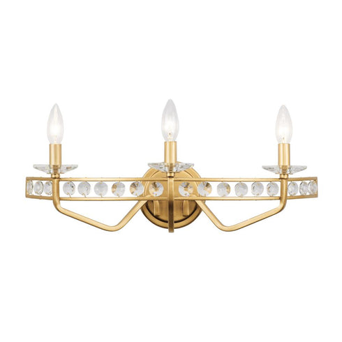 Varaluz Monroe 3 Light Crystal Bath Antique Gold Model: 363B03AG