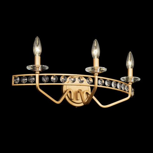 Varaluz Monroe 3 Light Crystal Bath Antique Gold Model: 363B03AG